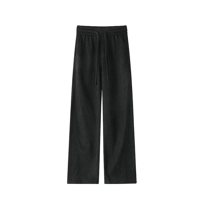 High Street Lazy Herringbone Trousers Men's New Elastic Waist Loose Wide Leg Pants Drop Mopping Scimitar Casual Pants