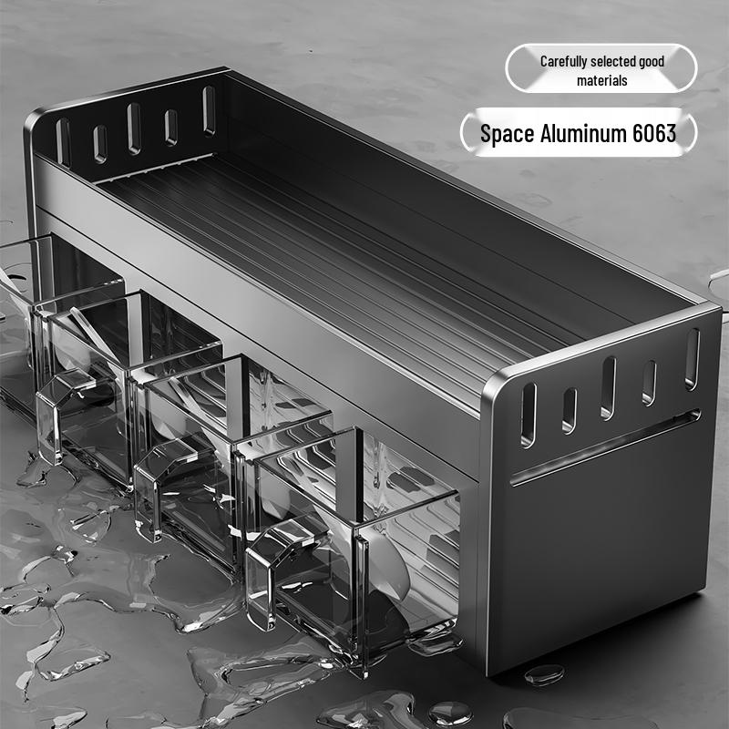 Wall-Mounted Kitchen Seasoning Rack: Punch-Free Multifunctional Condiment Set with Jars