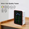 18 In 1 Professional Air Quality Detector Sensors Detect CO2 PM2.5/PM10 HCHO TVOC Portable Air Quality Tester for Home & Office
