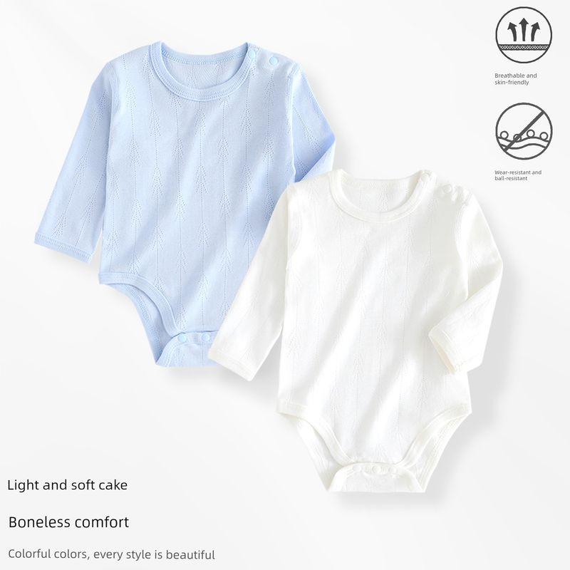 Baby Romper Spring and Autumn Style Pure Cotton Breathable Jacquard Baby Jumpsuit Onesie Home Wear