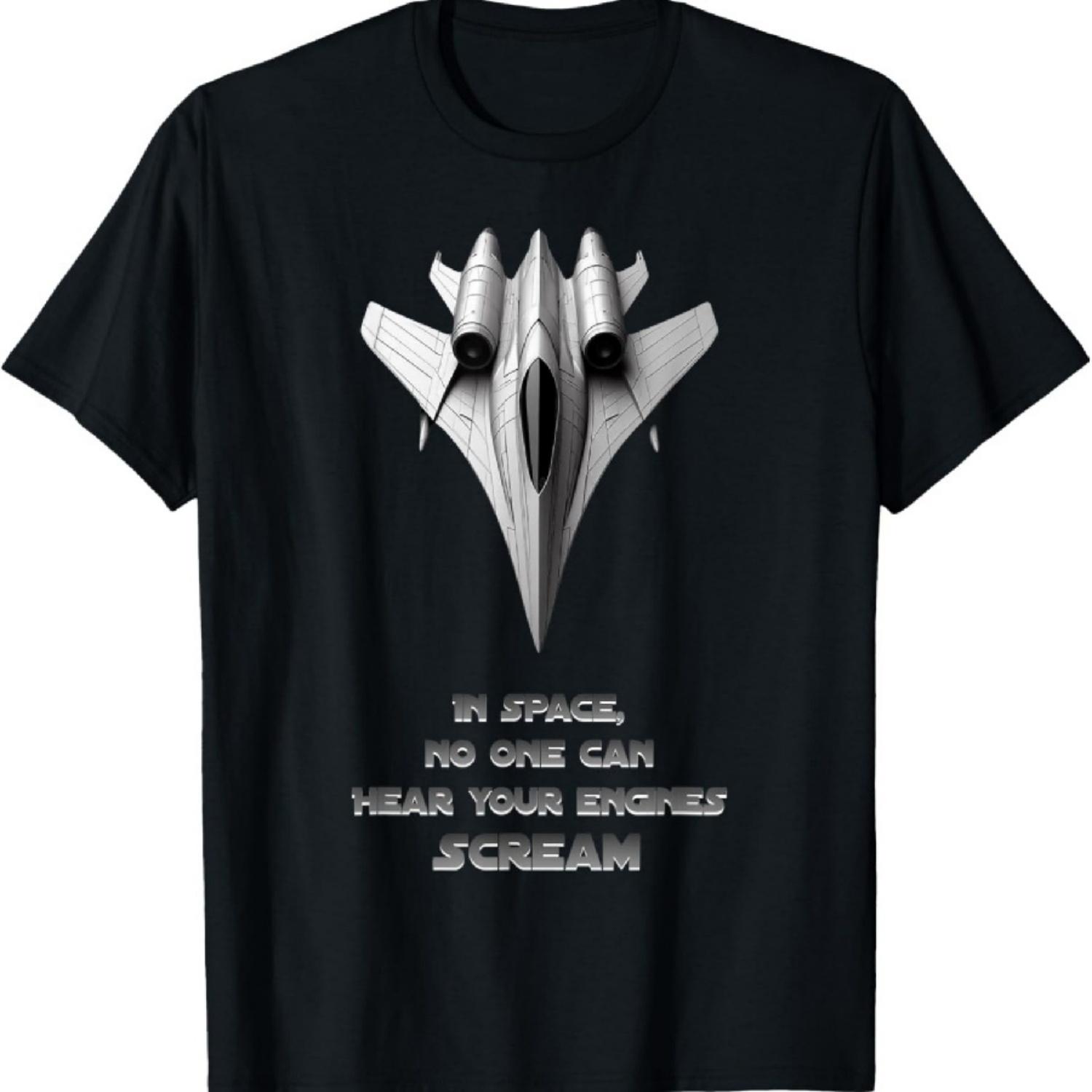 Sci-Fi Spaceship Aerospace Pilot Dreamer Interstellar Flight T-Shirt S