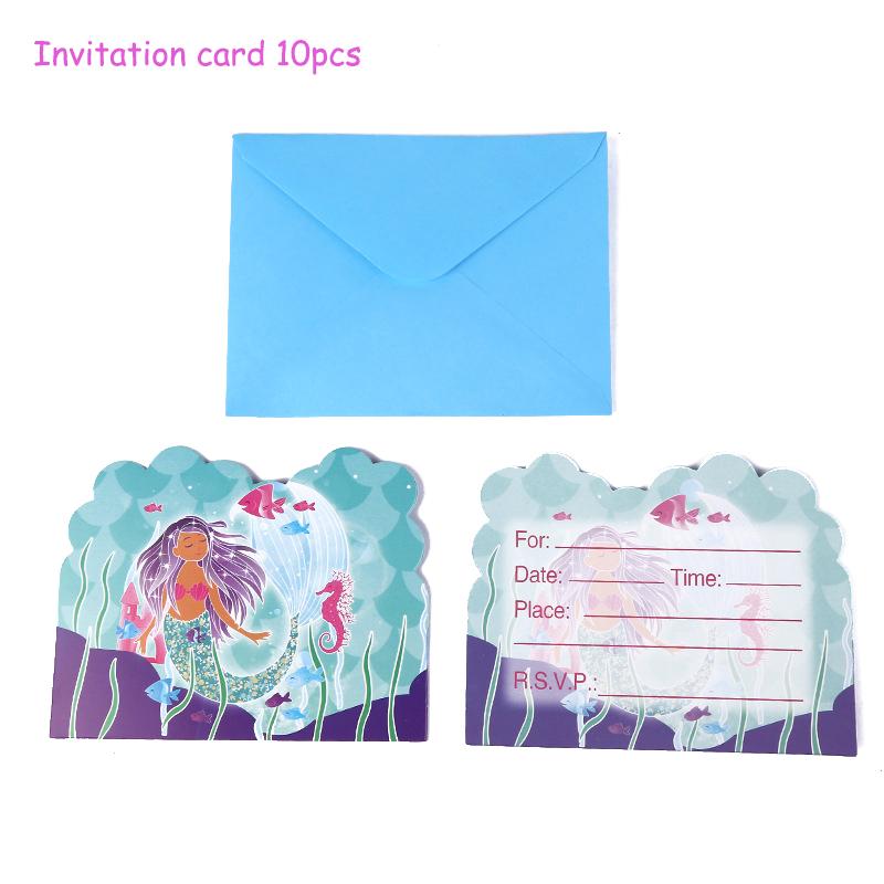 Birthday Party Set Mermaids Party Tableware Paper Cups Plate Latex Balloons Baby Shower Party Decor Kids Favors Party Supply