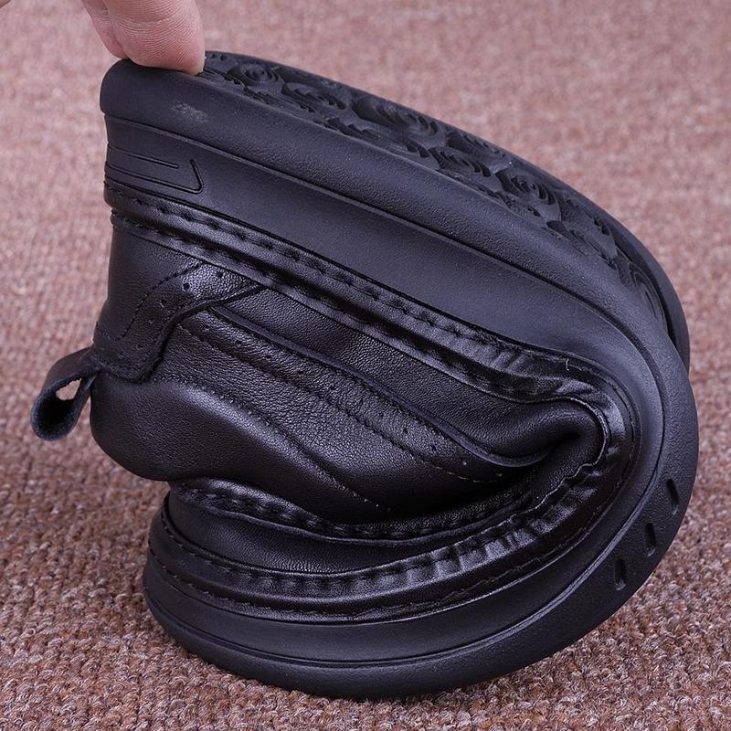 Autumn breathable cowhide casual men's leather shoes genuine leather winter velvet solid soft-soled casual leather shoes