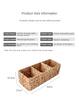 Multi Functional Straw Woven Storage Basket Kitchen Livingroom Organizing Storage Basket Desktop Decoration 3 Grids Woven Basket