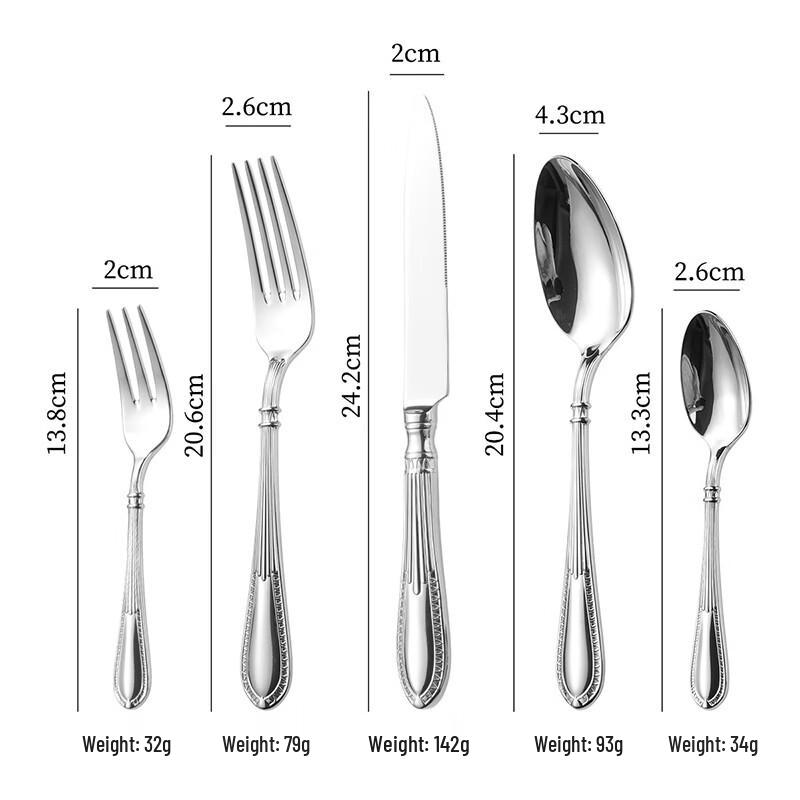 Серебряный набор столовых приборов Abay из нержавеющей стали 304, с диагональным срезом