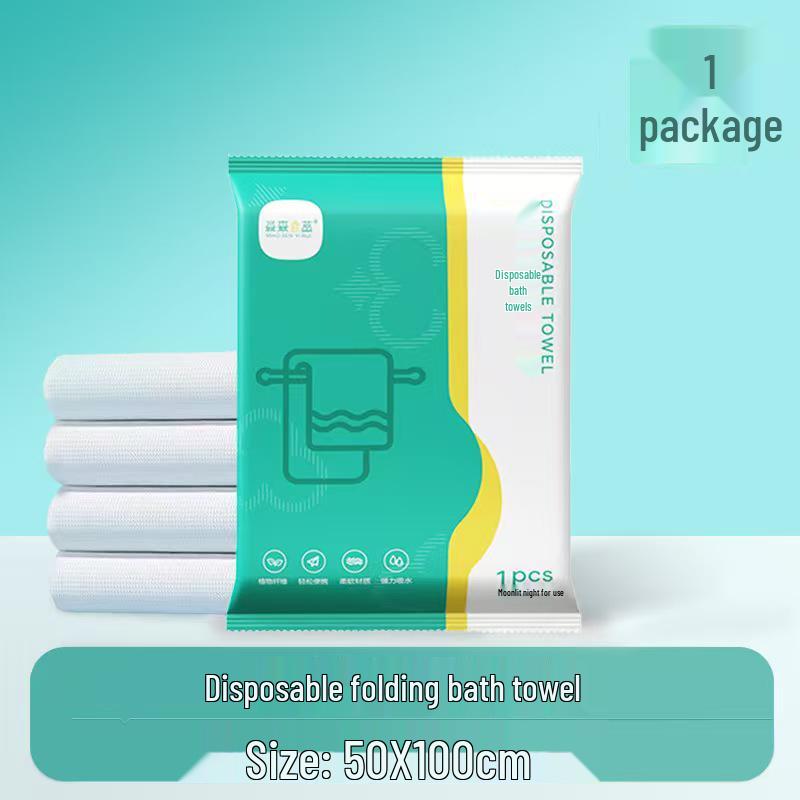 Individually Packaged Disposable Soft Cotton Bath Towel for Travel & Hotel Use