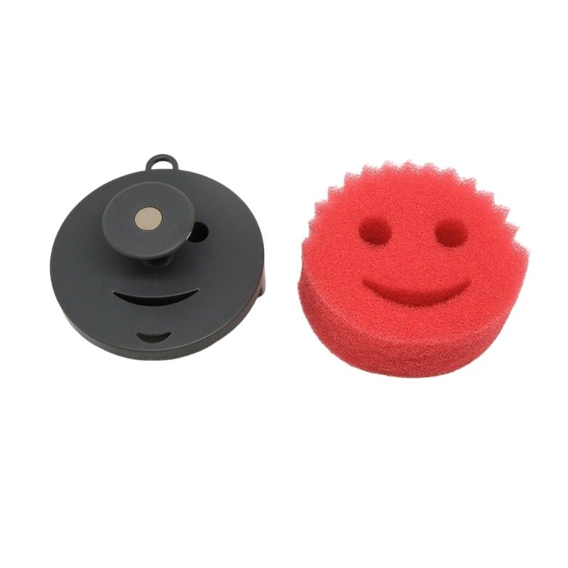 Spugne Pulizia Viso Sorridente Divertenti Senza Graffi Con Alta Presa Magnetica Spugna da Cucina Per Conservazione nel Lavello e Facile Accesso