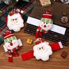 Santa Claus Curtain Tiebacks Christmas Tieback, 3D Plush Snowman Window Holders Holiday Ties Backs, Decorative Drape Holdbacks for Xmas Party Drapery