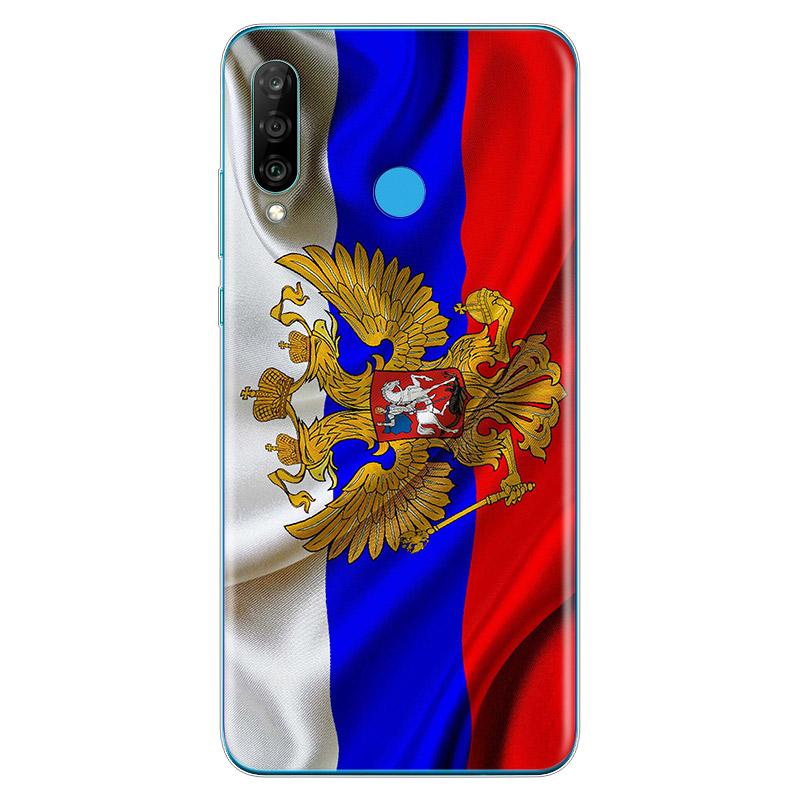 Russia flags Emblem Soft TPU Silicone Cover For Huawei P40 P30 P20 Pro P10 P9 P8 Lite E Plus 2019 2017 Phone Case
