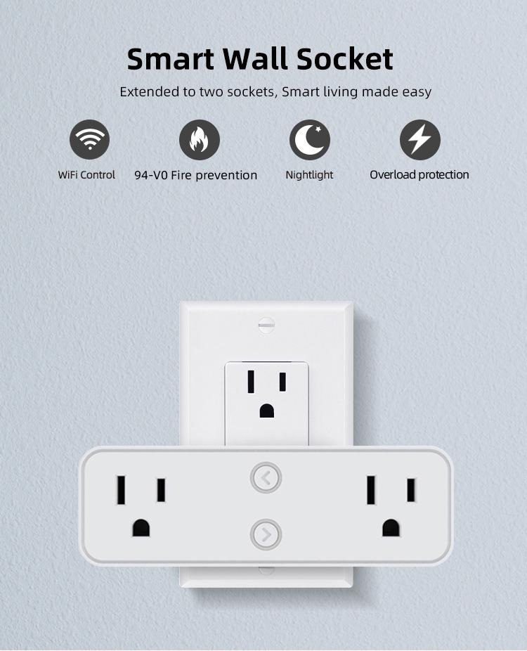 US Dual WiFi Smart Socket with Shelf & Alexa Voice Control