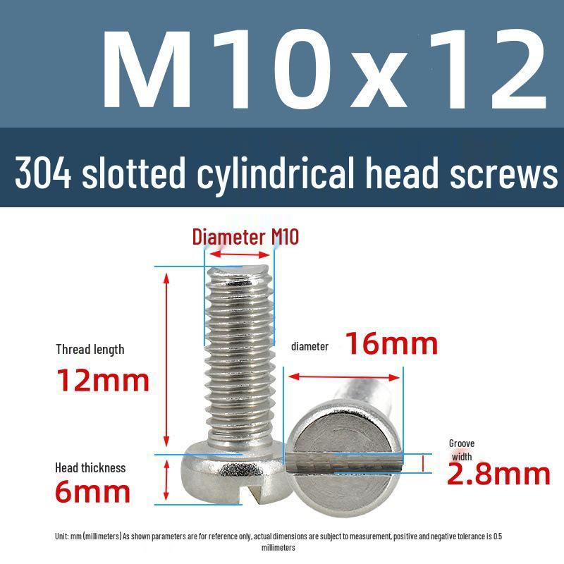 Yigu 304 Stainless Steel Slotted Pan Head Screws M1.6-M10