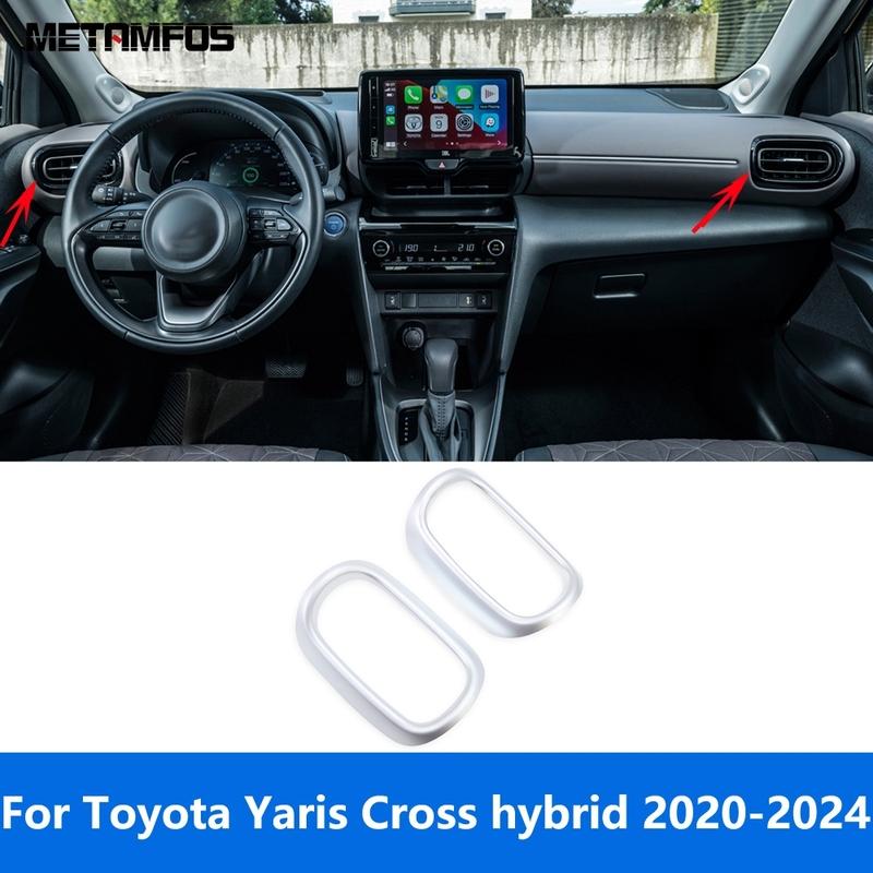 Interior Accessories For Toyota Yaris Cross hybrid - 2024 Matte Side Front Air Condition Vent Outlet Cover Trim Sticker