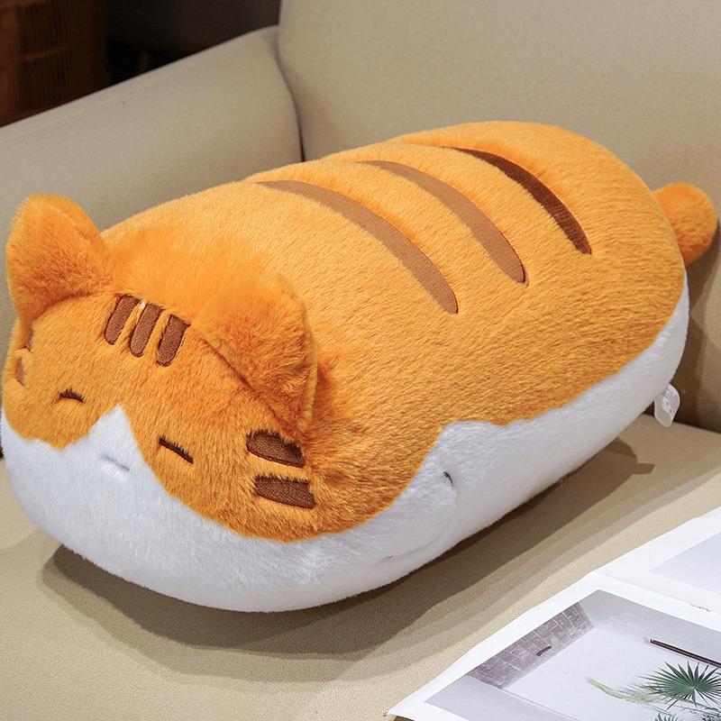 Soft Cat Stuffed Animal Pillow Plush Toy, Kawaii Cartoon Plushie Doll Cute Gift For Kids Bedroom Home Decoration