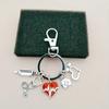 Vintage Syringe Stethoscope Keychain with Heart-Shaped Pendant