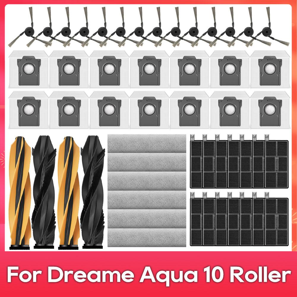 Fit For ( Dreame Aqua 10 Ultra Roller Complete, Aqua 10 Ultra Track ) Parts Accessories Main Side Brush Filter Mop Dust Bag