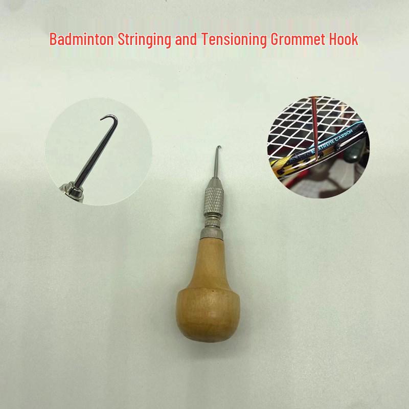 Premium Feather Shuttlecock Stringing Hook: Handmade Wooden Tool for DIY Badminton Stringing