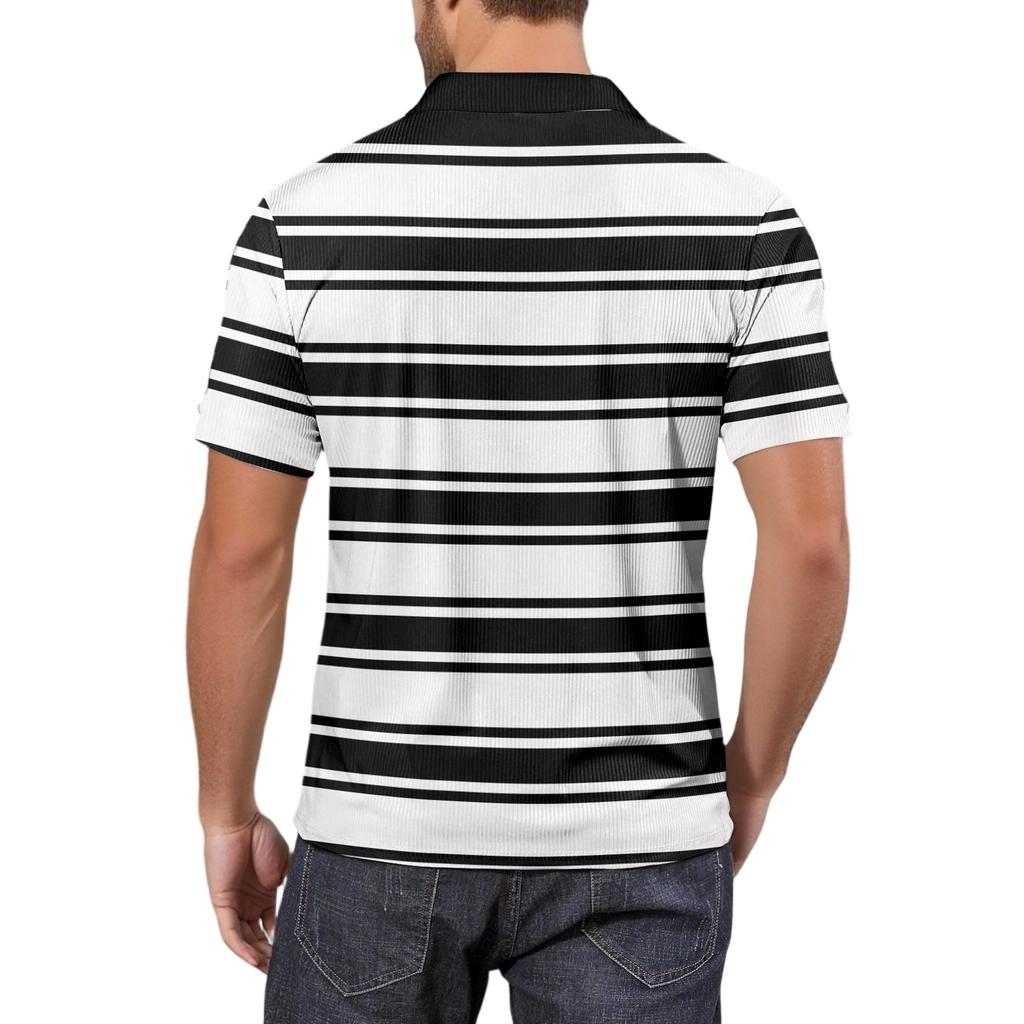 Herrenmode Bedrucktes V-Ausschnitt Kurzarm Top Golf T-Shirt