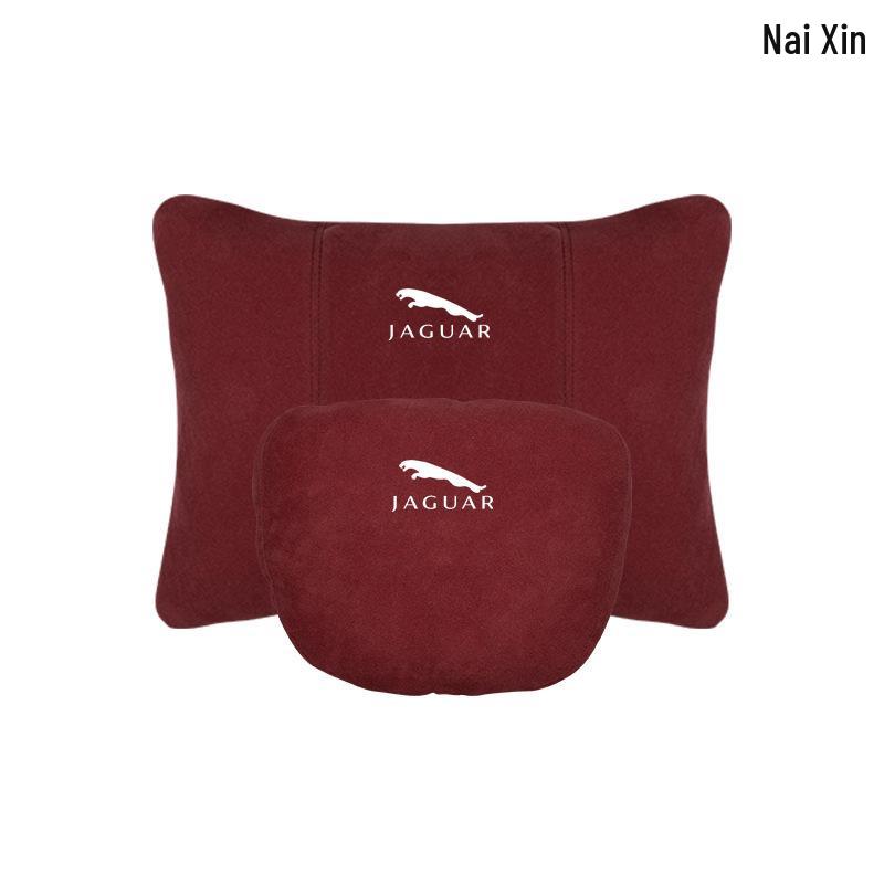 Short-Haired Plush Headrest & Lumbar Support for Jaguar Original Black Headrest