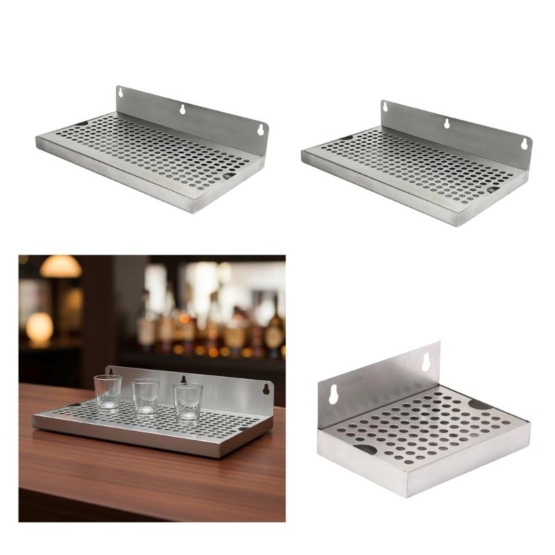 Modern Wall Mounted Nonrust Steel Draining Tray for Pubs and Kitchens with Delicate Design and Efficient Water Flows