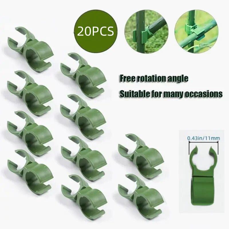 20pcs 360° Adjustable PE Plastic Universal Buckle for Horticultural Accessories - Round Pipe Rattan Climbing Frame with Plastic