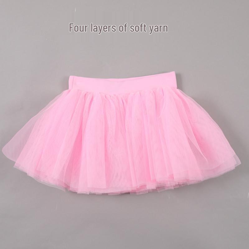 Gonna Tutu da Ballerina a Quattro Strati Bianco Morbido per Esibizioni