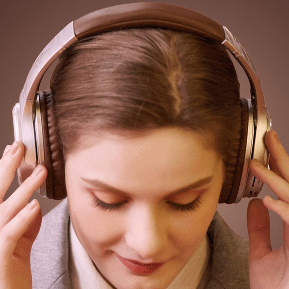 Retro Wireless Headphones Bluetooth 6.0 Hi-Res Audio Earphone Headset Built-in TF Card Slot Metal HiFi Headphones