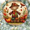 2D Metal Wall Art Autumn Harvest Rice Ears and Cat Home Decor