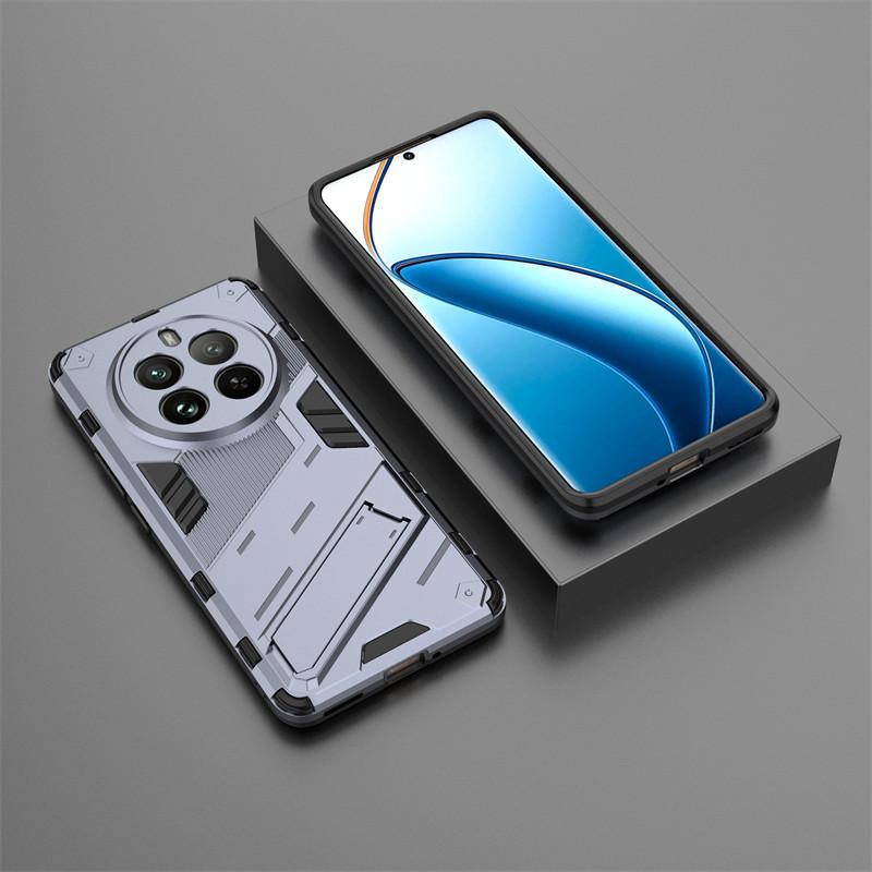 For Realme 12 Pro Case Realme 12 + Pro Plus 5G Cover Shockproof TPU Armor PC Silicone Stand Holder Protective Phone Back Cover