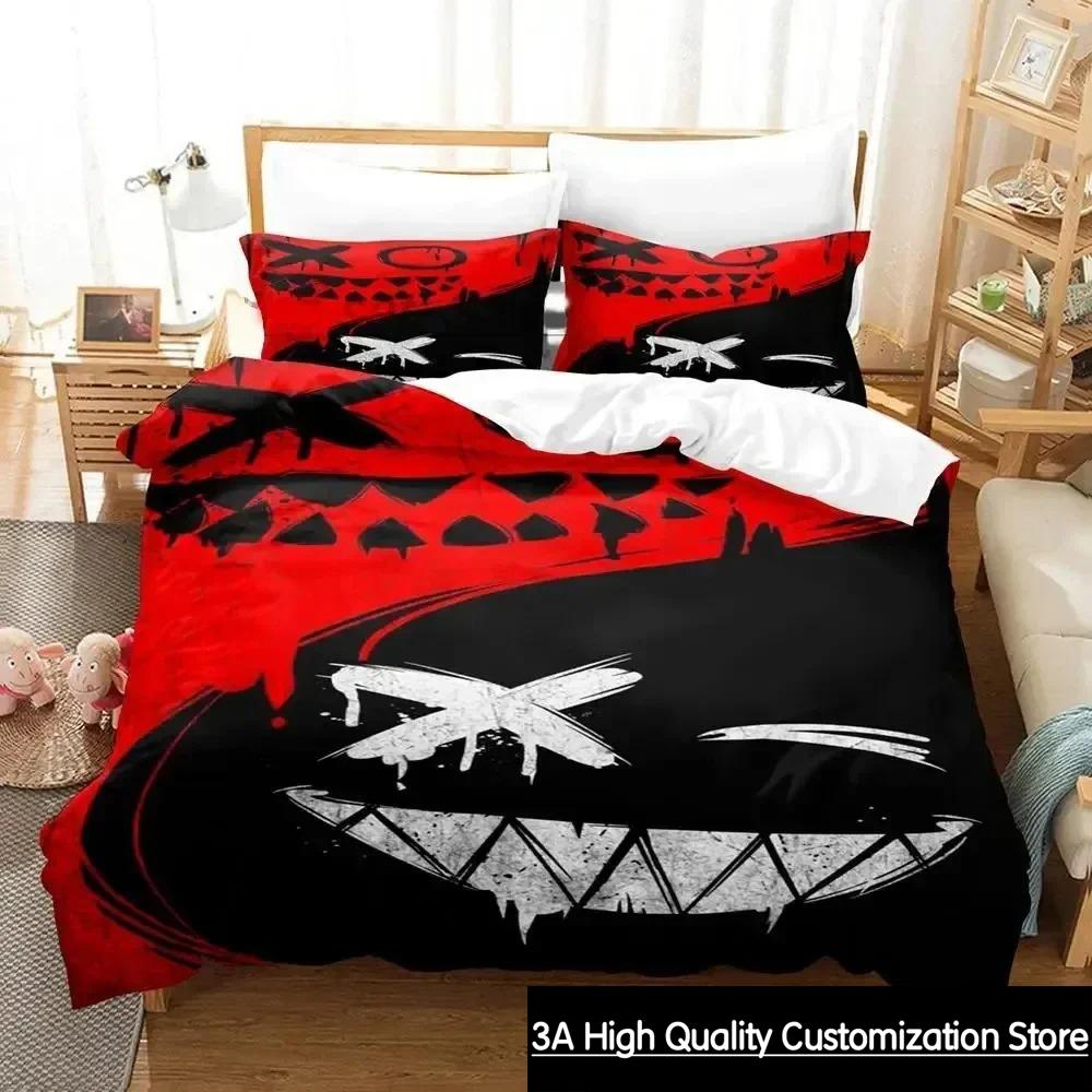 3D Print XOXO Devil Smiling Face Bedding Set Duvet Cover Bed Set Quilt Cover Pillowcase Comforter king Queen Size Boys Adult