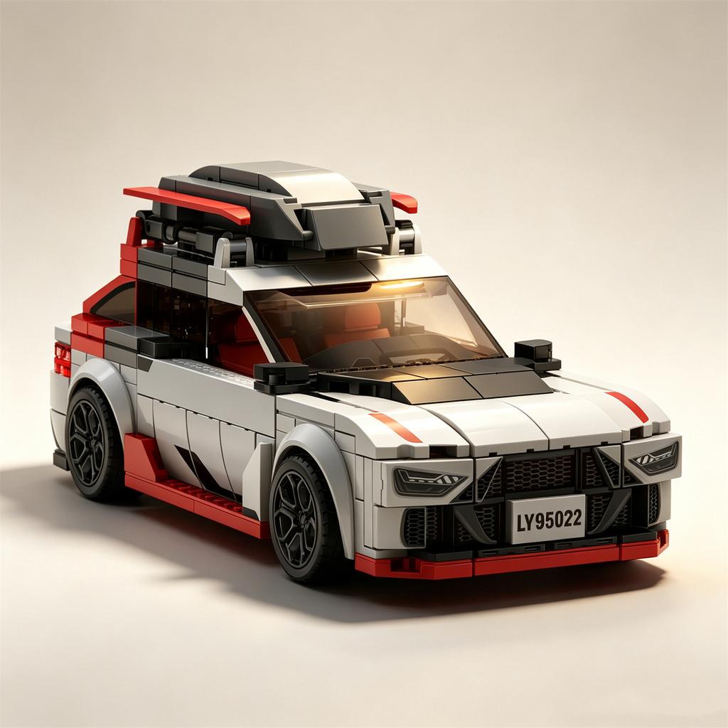 City Series Sportwagen Anhänger Wohnmobil Ski Edition MOC Baustein Abschleppfahrzeug Modellbausatz Spielzeugset Für Erwachsene Und Kinder
