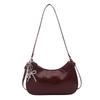 Street Style Pu Small Crossbody Bag With Solid Color And Bow Shaped Pendant Design For Daily Use