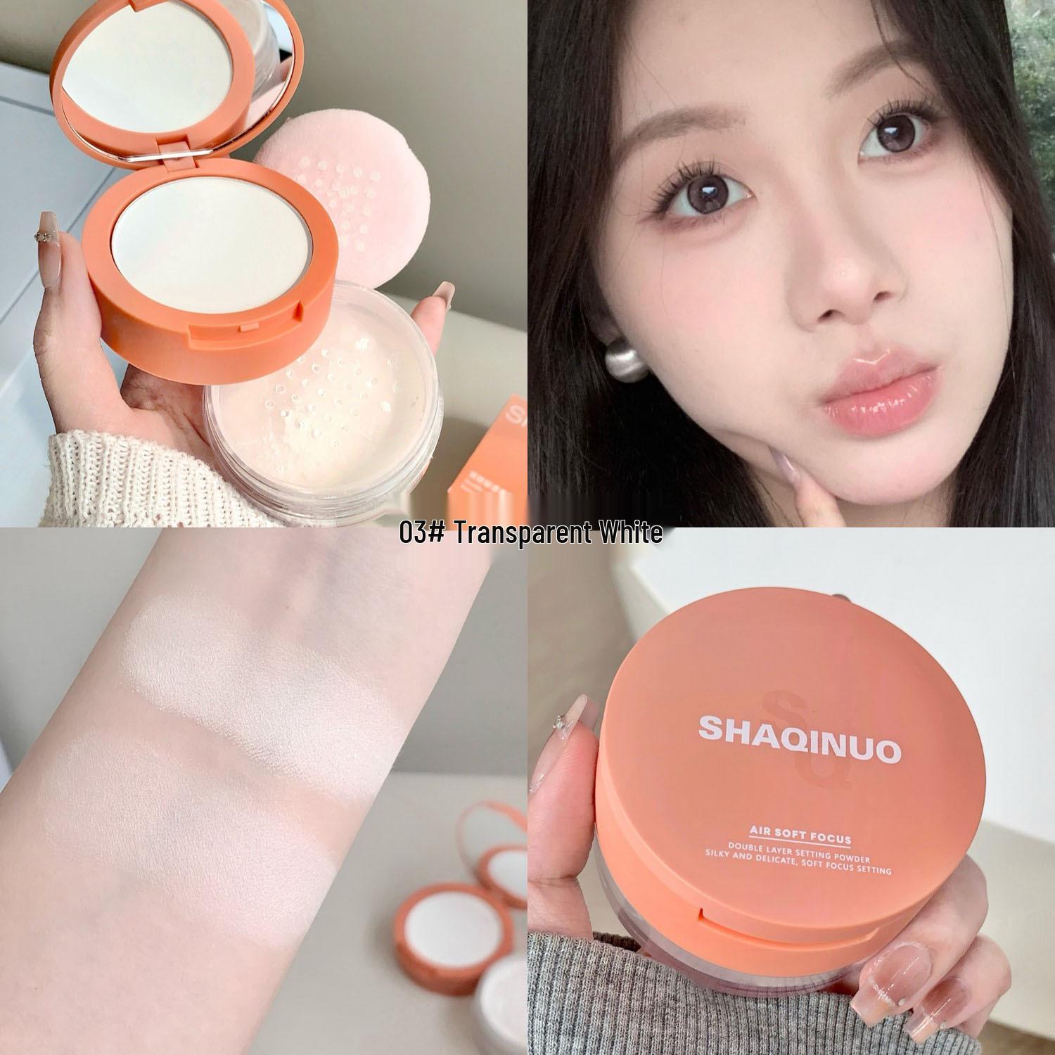 

SHAQINUO Dual-Effect Loose Powder: Foundation, Concealer, Contour, Blush, Highlight, Setting & Brightening.