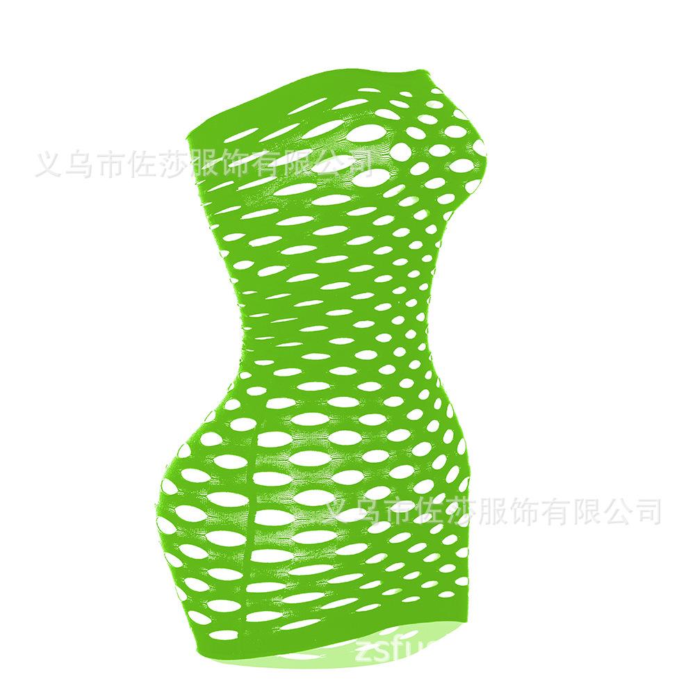 Sexy and romantic underwear for export, large hole body-hugging dress, strapless romantic net dress, net dress, full-body Sheer mesh  round hole...
