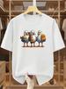 Summer Boys Girls Funny Cartoon Three Seagulls Holding Food T Shirt Kid Baby Youth Unisex Unisex Tee Oversize Streetwear Casual top