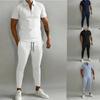 Completi da Uomo Primavera ed Estate Polo a Maniche Corte con Bavero Pantaloni Sportivi Completi 2 Pezzi per Uomo