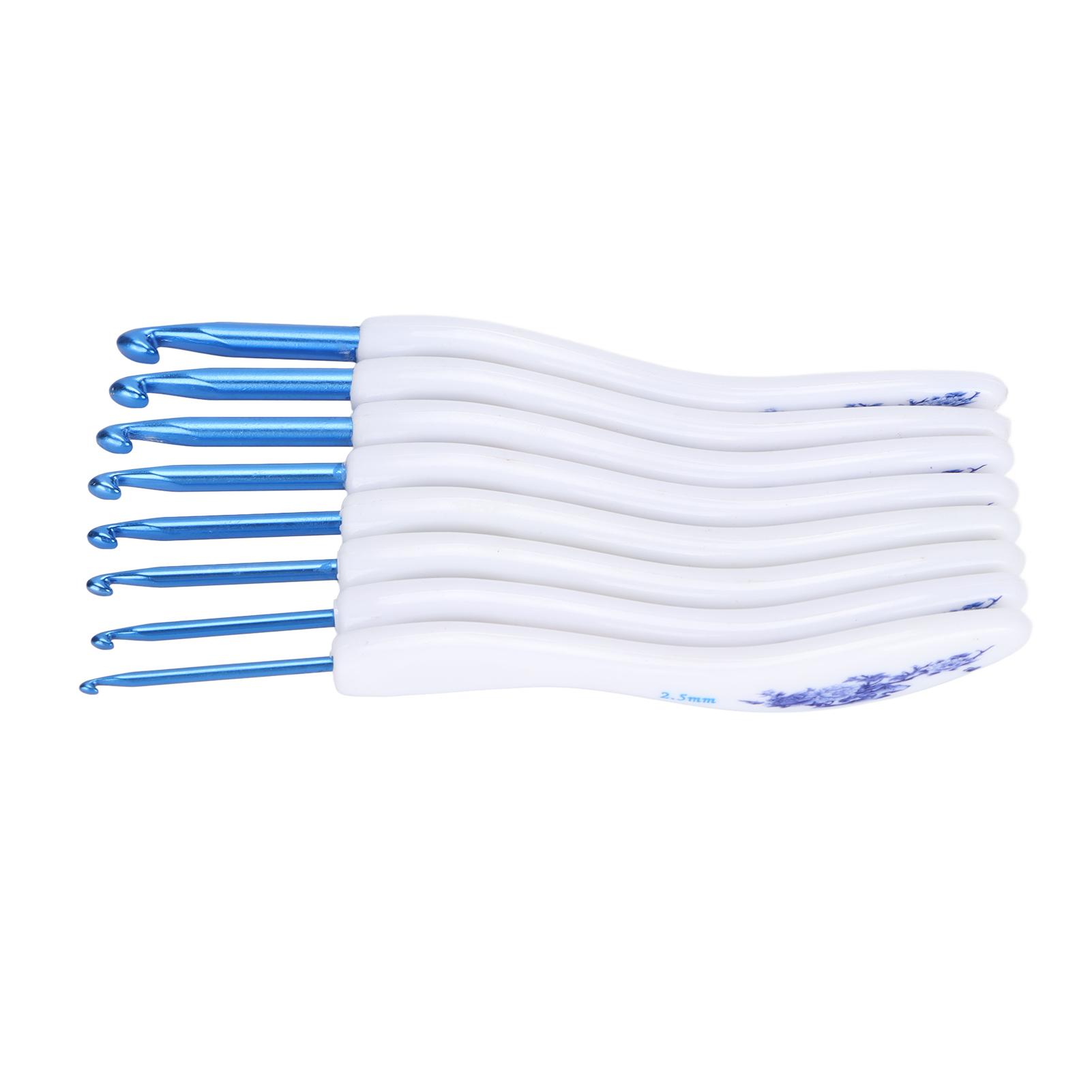 8pcs Crochet Hooks Curved Soft Handle Comfortable Portable Knitting Tool for Weaving Enthusiast