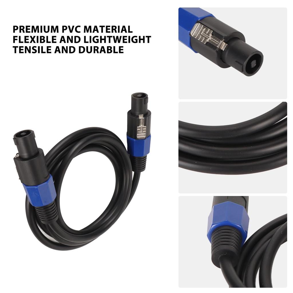 Male-to-Male Plug-and-Play Speaker Connection Cable with Twist Locks for Stage Speakers and Power Amplifiers (25 Feet)