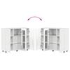 High Gloss White Wooden Cabinet 88.5 X 30.5 X 73 Cm Particleboard