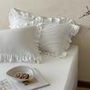 Comfortable White Princess Pillowcase Soft Sweatproof Decorative Pillow Cover with Ruffles Multiple Sizes Pillow Core Protector
