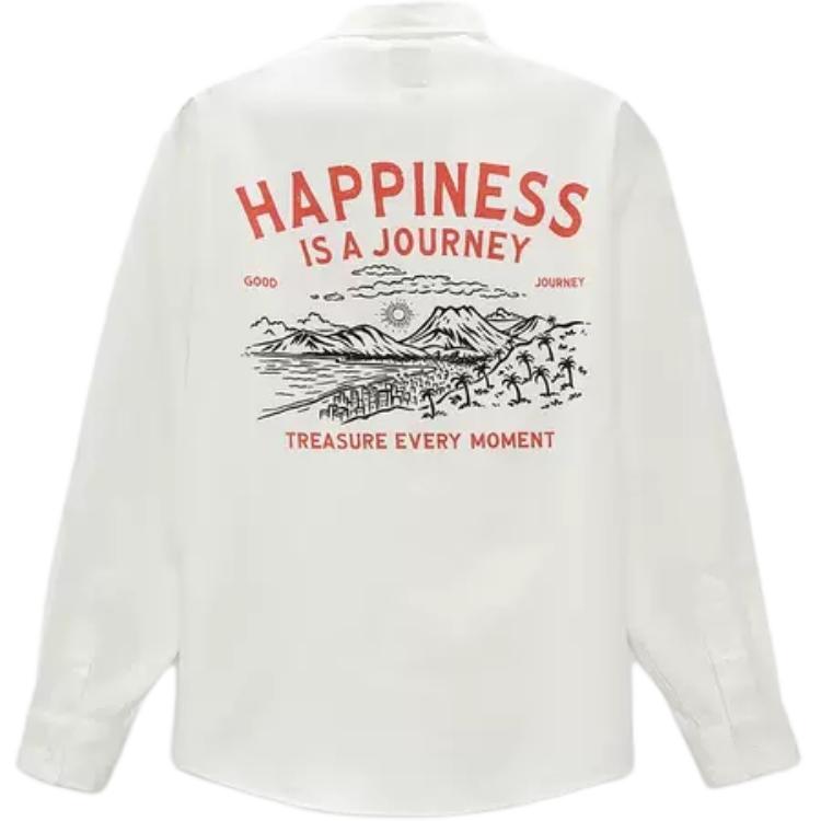 Zara Loose Fit Cotton Printed Long Sleeve Shirt Men shirts White 3057111-061