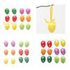 12PCS Plastic Easter Eggs Happy Easter Day Decors with Hangable Lanyards Colorful Eggs for Outdoor Easter Decors