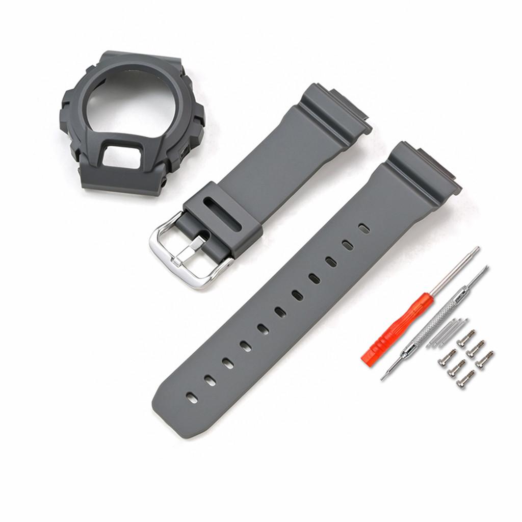 Für Casio G-Shock DW-6900/6600/6930 Ersatz Gummi Silikon Mattes Uhrenarmband Armband Armband + Gehäuse