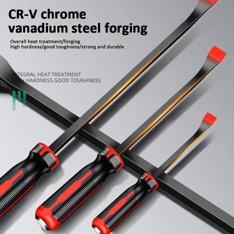 Heavy Duty Pry Bar Industrial Thicken Tire Crowbar Angled End Handled Pry Bar Set with Ergonomic Handles for Lifting and Prying