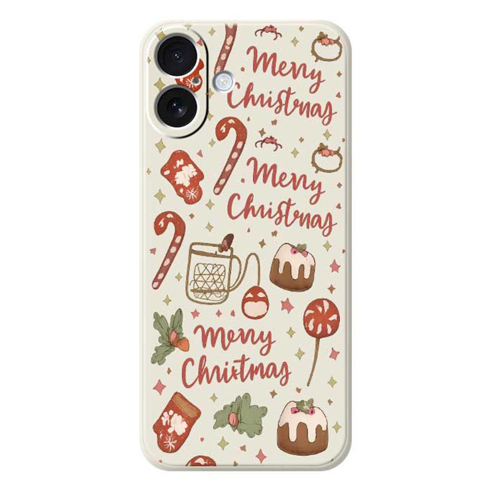 For iPhone 17 Case Christmas Snowman Pattern Printing Straight Edge TPU Phone Back Cover