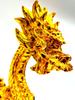 Golden Rising Dragon Figurine with Crystal Ball for Good Fortune and Strong Luck