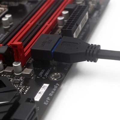 USB 3.0 19pin 20pin Stecker auf Buchse Verlängerungsadapter Abgewinkelt 90 Grad für Mainboard-Anschlussbuchse