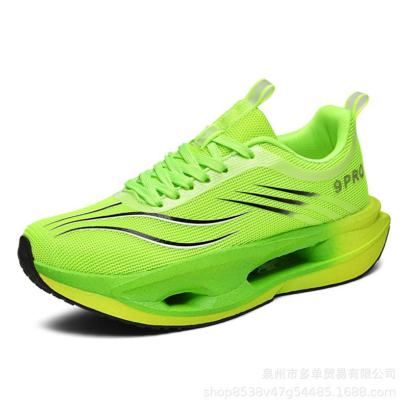 

Chitu real explosive carbon board parent-child low-top soft-soled cushioning running shoes, light, comfortable and breathable mesh sneakers 33 флуоресцентный зеленый