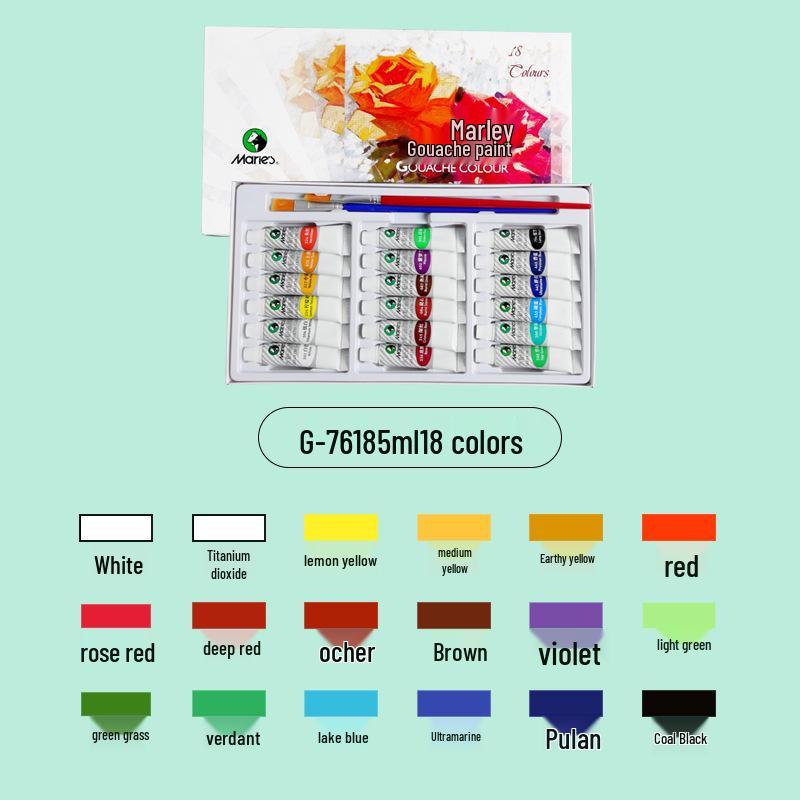 Mali Gouache-Farben-Set - 5ml & 12ml Tuben, in einer Box für Anfänger