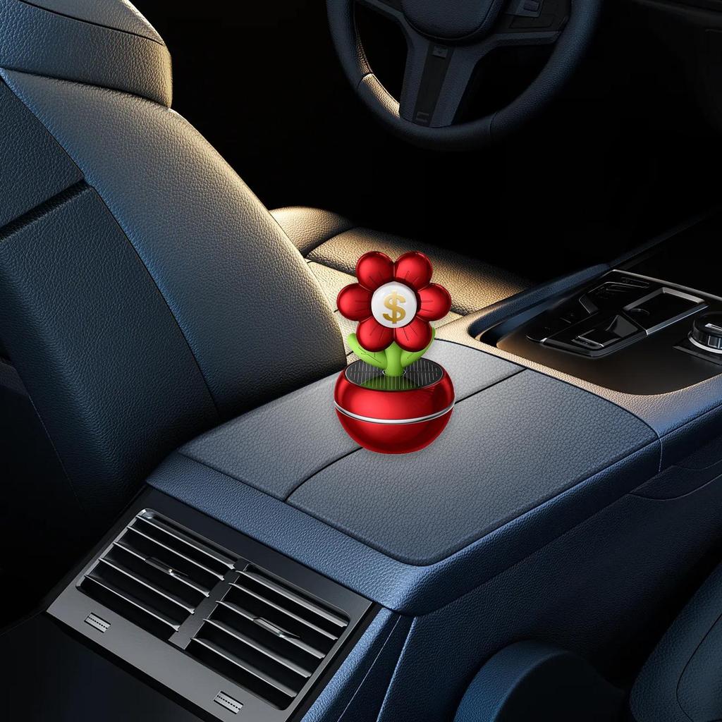 Solar Car Air Freshener Rotatable Fragrance For Dashboard Money Flower Long Lasting Air Freshener Decor For Car Interior Truck
