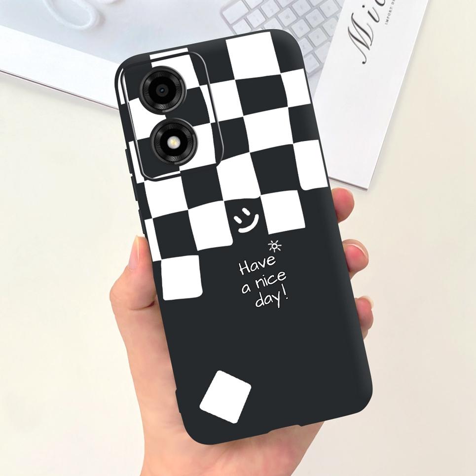 Animals Painting Phone Case For Motorola Moto E14 MotoE14 / Motorola E 14 Back Cover Panda Rabbit Cat Funda Bumper Soft Silicone